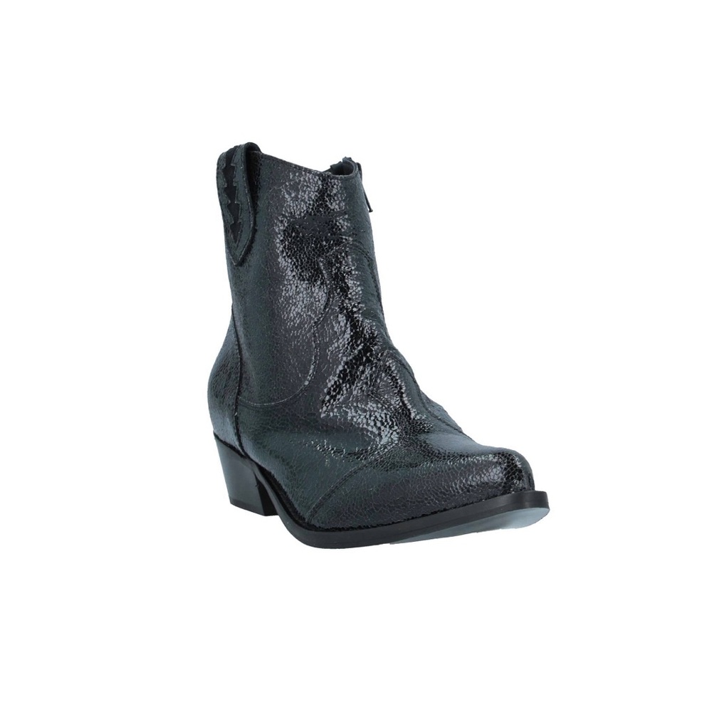 Black Leather Ankle Western Boots US 7